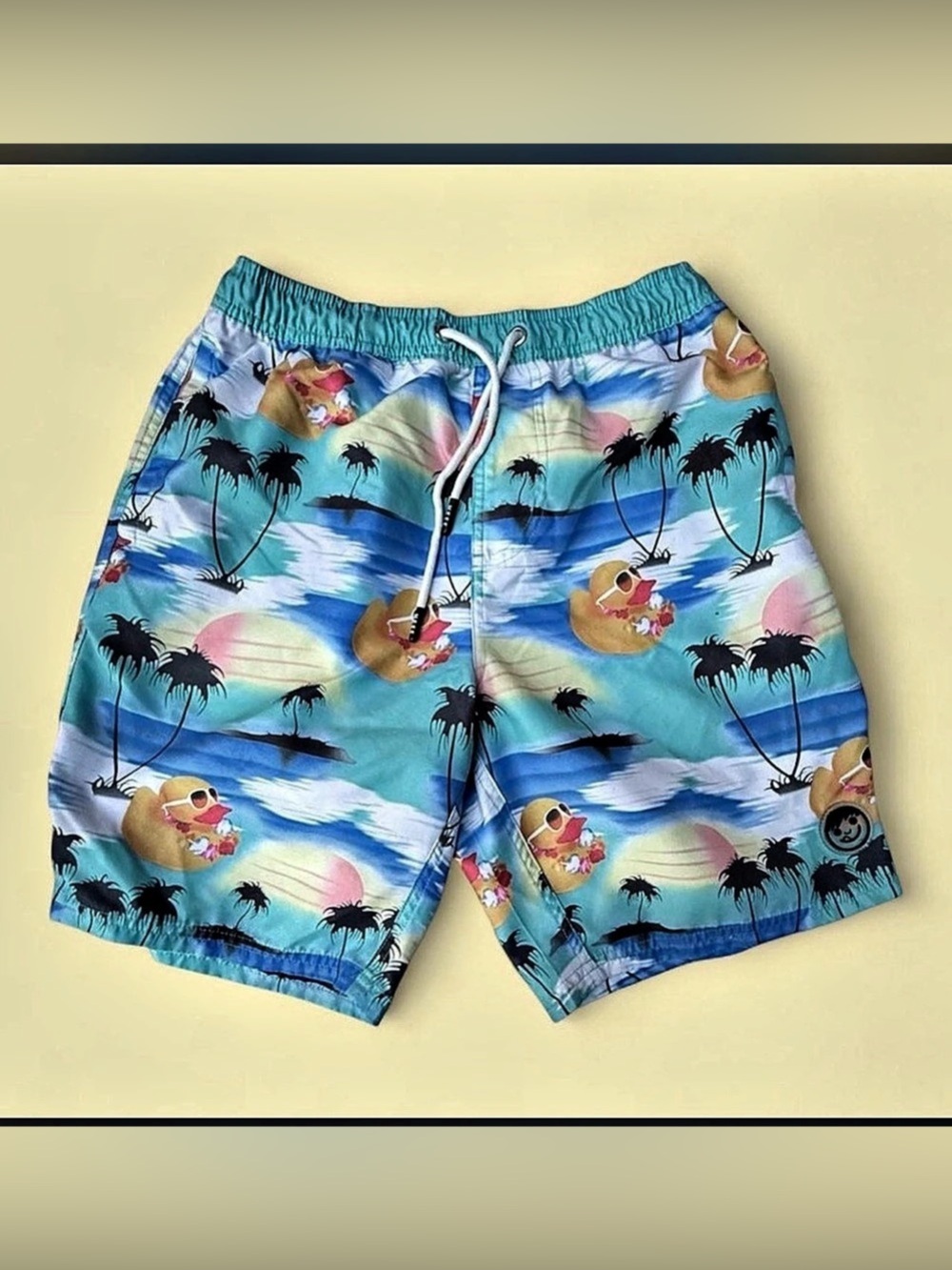 Neff Rubber Ducky Life Hot Tub Volley Swim Trunks Shorts Medium - Picture 1 of 7